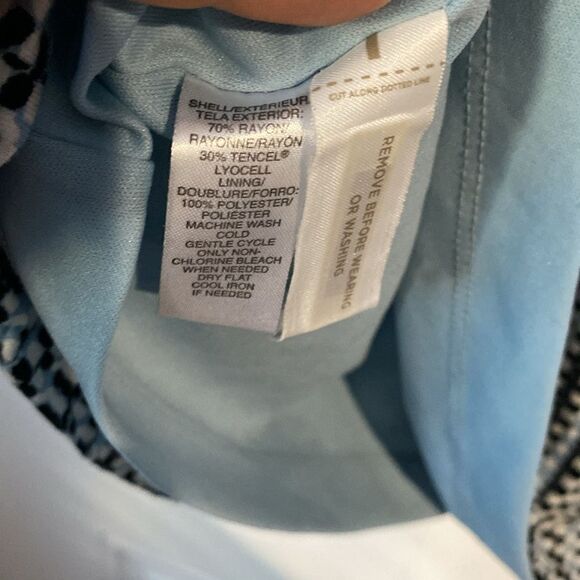 Loft Blue and White Printed Midi Sleeveless Dress Size Small - Picture 8 of 13